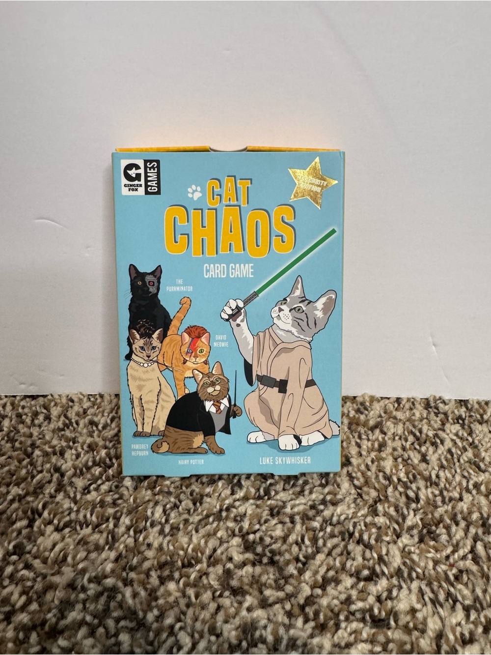Kohl's Cat Chaos Card Game - Light Blue Box with Colorful Illustrated Cats